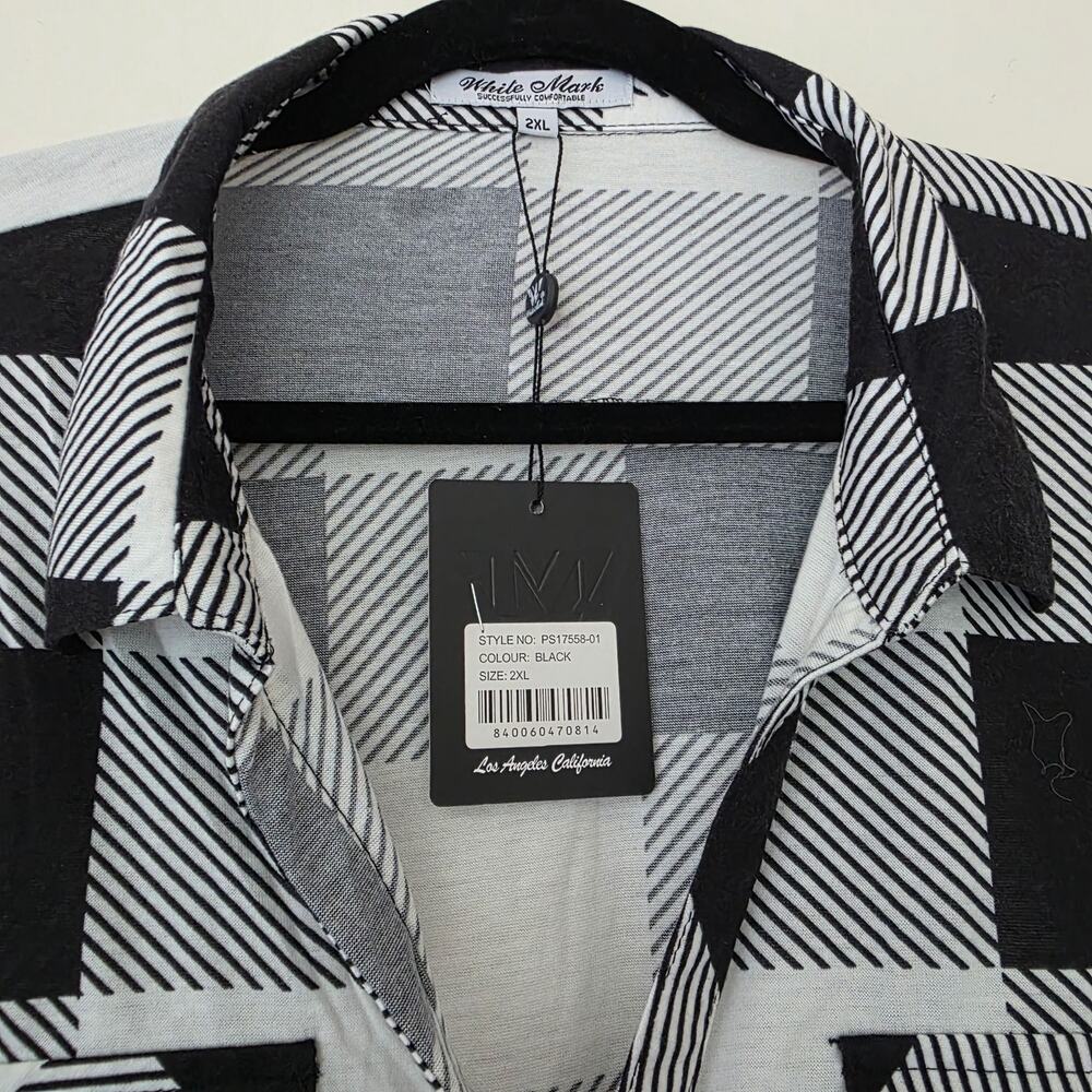 White Mark Women's 2XL Black Plaid Tunic Shirt - Picture 2 of 4